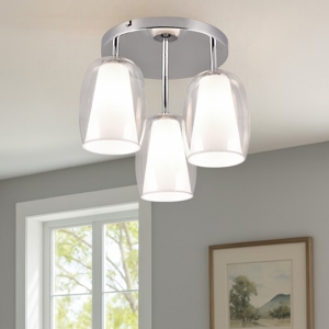 Plafoniera moderna 3 luci colore cromo per salotto