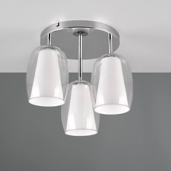 Plafoniera moderna 3 luci colore cromo per salotto