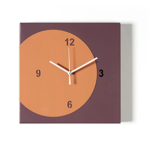 Orologio da muro moderno quadrato viola e pesca