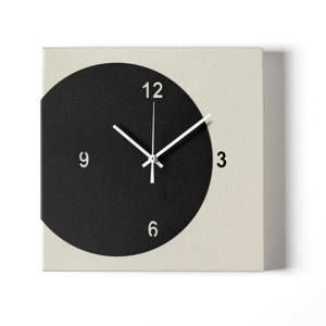 Visualizza i dettagli per Orologio quadrato da parete design moderno nero e avorio Orologio quadrato da parete design moderno nero e avorio