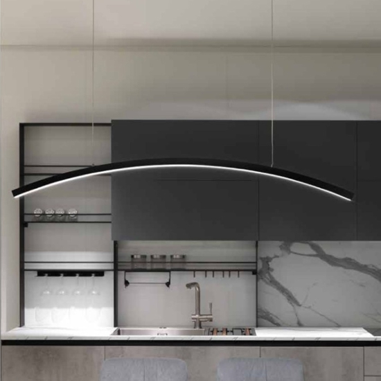 Vivida bow lampadario moderno nero per sala da pranzo 3000k 4000k