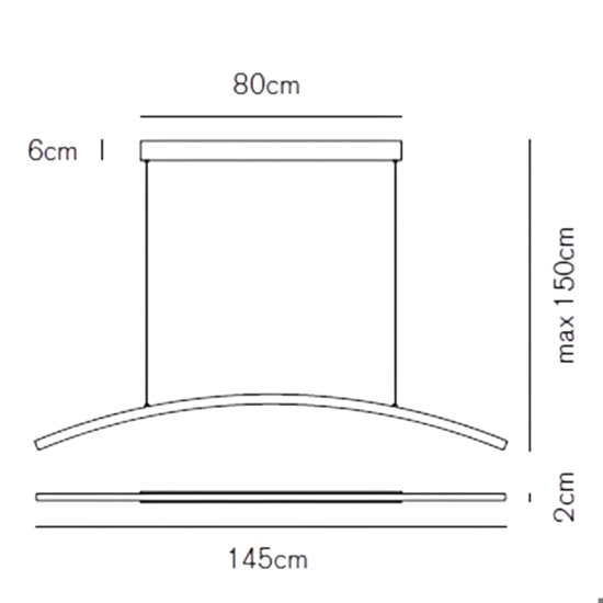 Vivida bow lampadario moderno nero per sala da pranzo 3000k 4000k