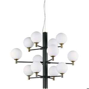 Copernico sp12 ideal lux lampadario moderno nero per soggiorno