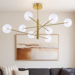 Lampadario equinoxe sp8 ideal lux ottone per soggiorno