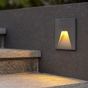 Segnapasso led per esterno 4w 3000k cemento da incasso fp