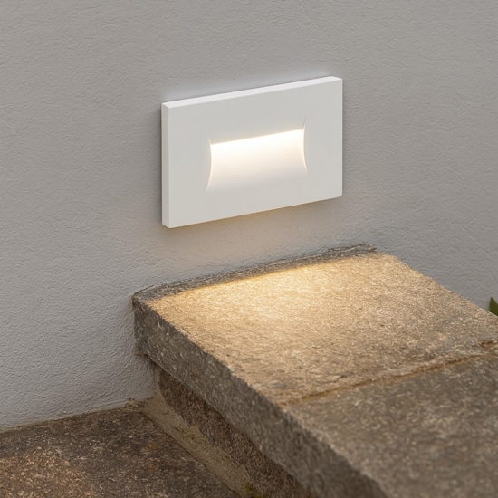 Segnapasso led 3w 3000k incasso bianco per esterno