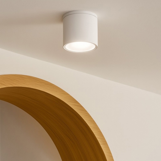 Faretto da soffitto per esterno cilindro bianco