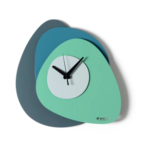Orologio da parete ondulato moderno verde e blu