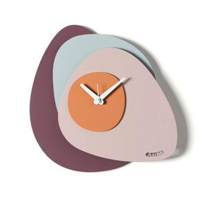 Orologio da parete design moderno viola cenere e pesca