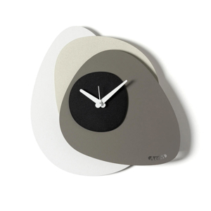 Orologio moderno da muro ondulato bianco fango e nero