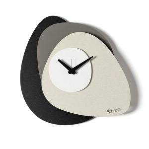 Visualizza i dettagli per Orologio da muro moderno design ondulato nero fango e bianco Orologio da muro moderno design ondulato nero fango e bianco