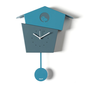 Orologio a pendolo da parete con uccellino colore blu