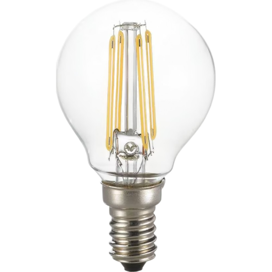 Lampadina e14 led 4w 3000k 480lm sfera vetro trasparente ideal lux