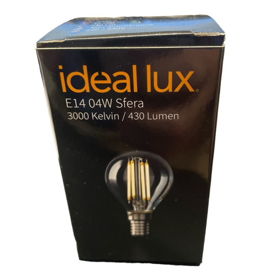 Lampadina e14 led 4w 3000k 480lm sfera vetro trasparente ideal lux