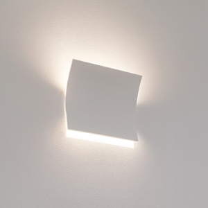 Applique bianco lampada vela da incasso a parete gesso cristaly 16.5w 4000k