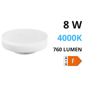 Lampadina gx53 led 8w 4000k 760lm 220v ottica 120 gea luce