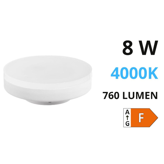 Lampadina gx53 led 8w 4000k 760lm 220v ottica 120 gea luce
