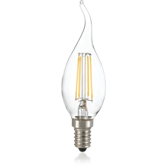 Lampadina e14 led 4w 4000k 460lm colpo di vento trasparente ideal lux