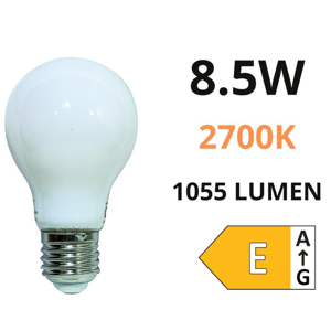 Life lampadina led goccia e27 8.5w 2700k dimmerabile vetro bianco