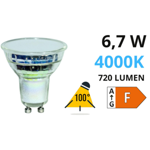 Life lampadina di vetro led gu10 6,7w 720lm 4000k 39910252n ottica 100