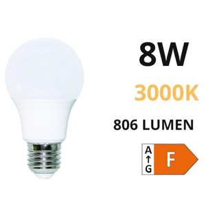 Life lampadina led e27 goccia bianca 8w 3000k 806lm ottica 310