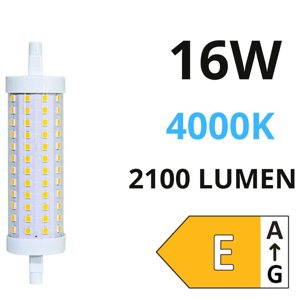Lampadina led r7s 16w 4000k 2100lm 118mm life ottica 320