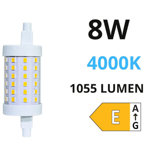 Life lampadina r7s led 8w 4000k 78mm 1055lm ottica 360