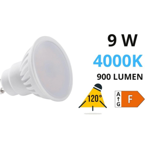Lampadina di ceramica gu10 9w led 4000k 900lm ottica 120 kanlux