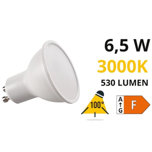 Lampadina led gu10 6,5w 3000k 530lm ottica 100 kanlux