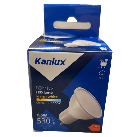 Lampadina led gu10 6,5w 3000k 530lm ottica 100 kanlux