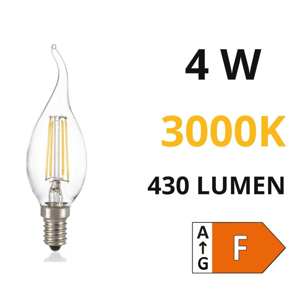 Lampadina e14 led 4w 3000k 430lm trasparente classica ideal lux