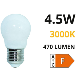 Life lampadina led minisfera e27 4,5w 3000k 470lm milky vetro bianco