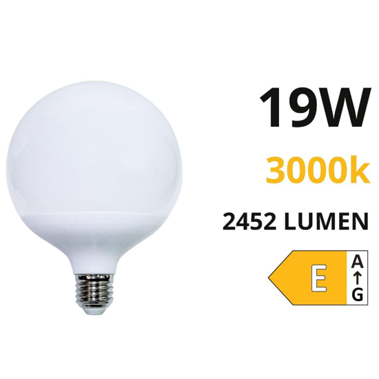 Life lampadina led globo e27 19w 3000k 2452lm ottica 300