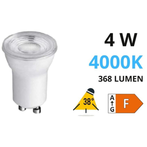 Toplight gu10 35mm led 4w 4000k 368lm 38 gradi