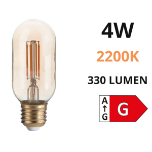 Lampadina vintage  e27 4w 330lm 2200k vetro ambra ideal lux