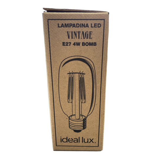 Lampadina vintage  e27 4w 330lm 2200k vetro ambra ideal lux