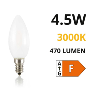 Life lampadina led e14 4,5w 3000k 470lm vetro milky