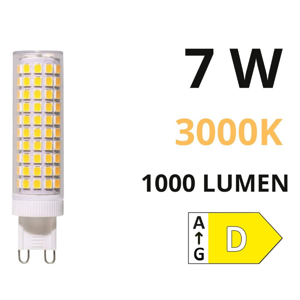 Lampadina g9 led 7w 3000k 1000lm 300° life