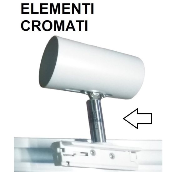 Binario da soffitto bianco 150cm con 5 faretti orientabili fp