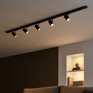 Sistema a binario nero 150cm con faretti monofase orientabili fp