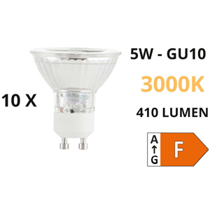 N10 lampadine gu10 led 5w 410lm 3000k cri90 ottica 50 ideal lux