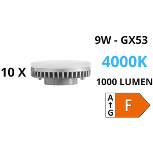 Confezione n10 lampadine gx53 9w led 4000k 1000lm ideal lux
