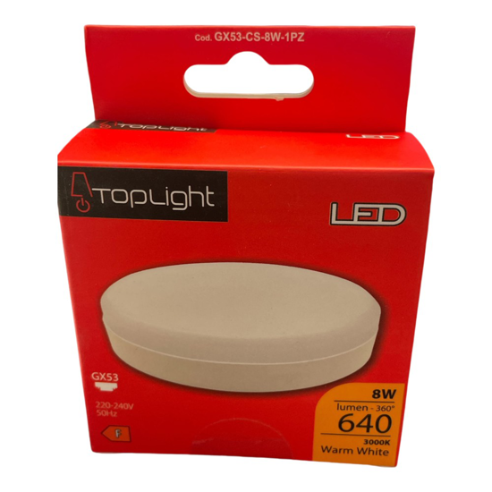 Lampadina led gx53 8w 3000k 640lm top light