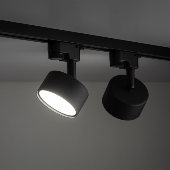 Sistema binario trifase 100cm nero con faretti gx53 orientabili
