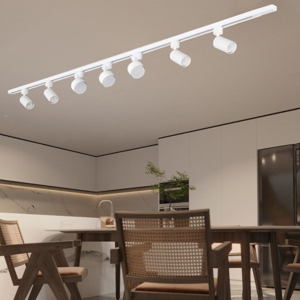 Binario trifase 200cm bianco con mix faretti gu10 gx53 220v
