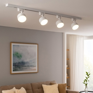 Sistema binario trifase 100cm bianco con 4 faretti gx53 orientabili