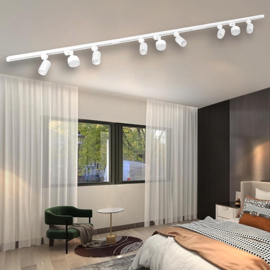 Binario trifase 118cm bianco con faretti gu10 gx53 orientabili