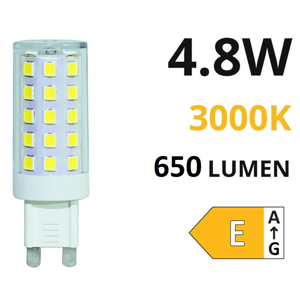 Life lampadina led g9 4.8w 3000k 650lm ottica 300 