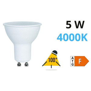 Lampadina led gu10 5w 4000k 440lm ottica 100 life