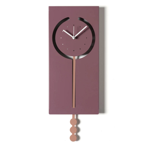 Visualizza i dettagli per Orologio da muro con pendolo design moderno viola e mousse Orologio da muro con pendolo design moderno viola e mousse